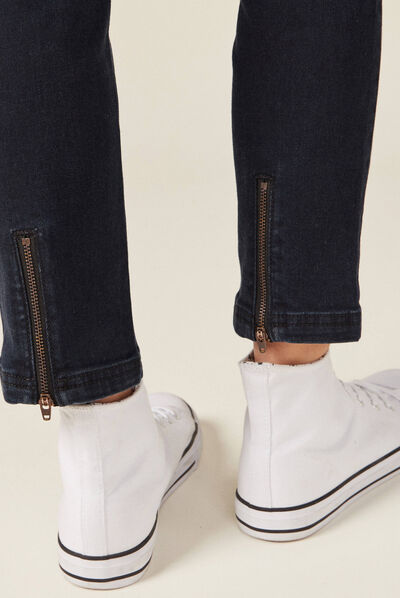 Jeans slim éco-responsable denim blue black femme