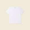 T-shirt cintr&eacute; col rond manches courtes blanc femme