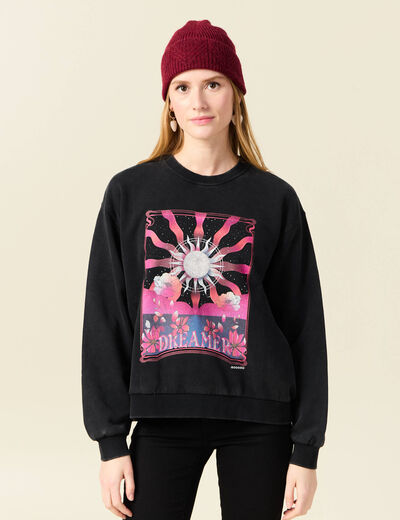 Sweat manches longues noir femme