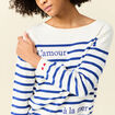 Pull manches longues ecru femme