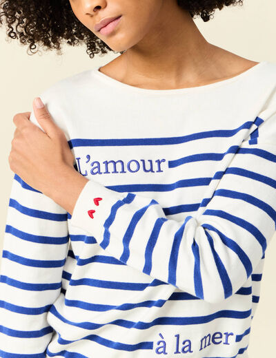 Pull manches longues ecru femme