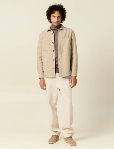 Surchemise boutonnée beige homme