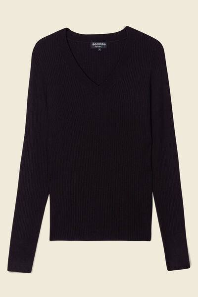 Pull éco-responsable noir femme