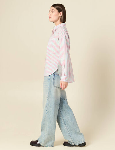 Chemise oversize en coton bleu ciel femme