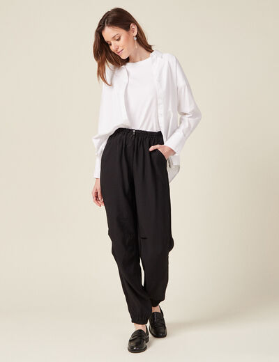 Pantalon cargo noir femme