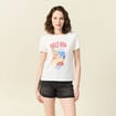T-shirt manches courtes ecru femme