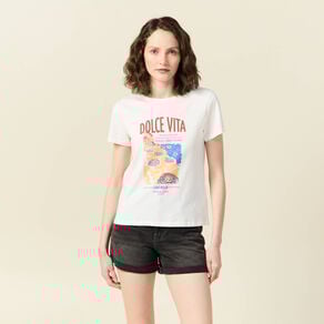 t shirt manches courtes ecru femme T-shirt manches courtes ecru femme