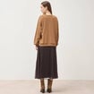 Sweat col rond manches longues marron femme