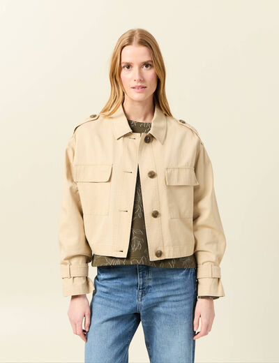 Blouson oversize beige femme