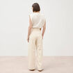 Jeans loose taille bascul&eacute;e ecru femme