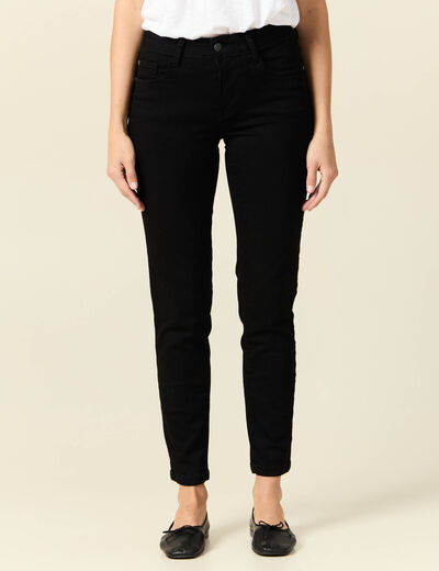 Jeans Vanessa - slim taille basse 7/8ème denim noir femme