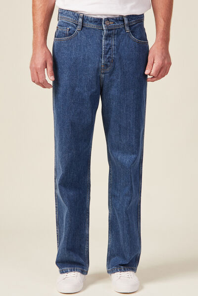 Jeans loose 5 poches denim stone homme