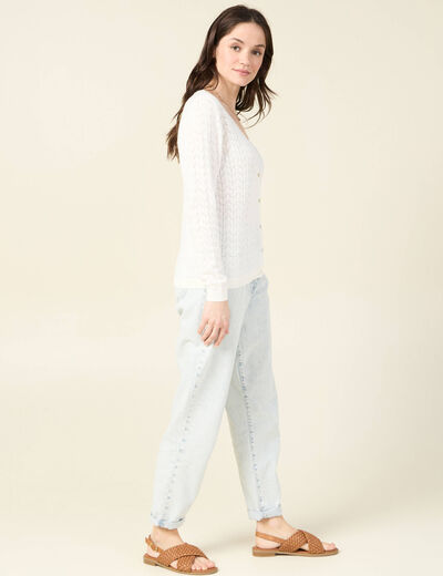 Gilet éco-responsable ecru femme