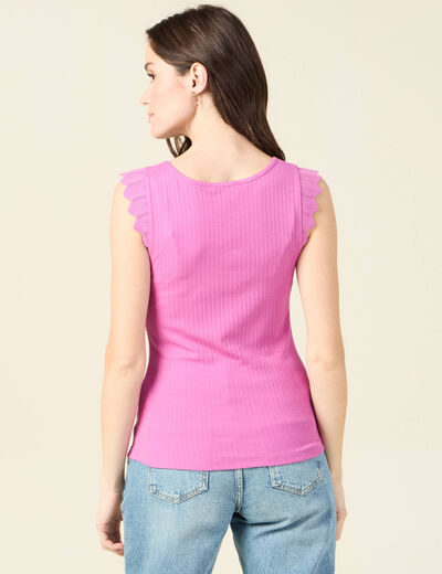 Débardeur bretelles larges rose framboise femme