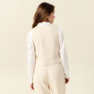 Gilet ajust&eacute; sans manches doubl&eacute; sable femme