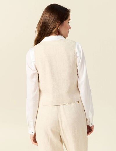 Gilet ajust&eacute; sans manches doubl&eacute; sable femme