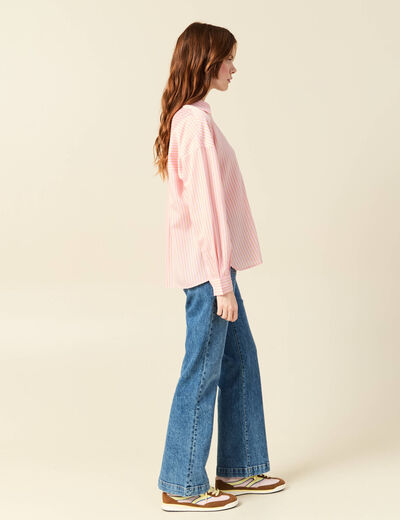 Chemise oversize manches longues fluides rose femme