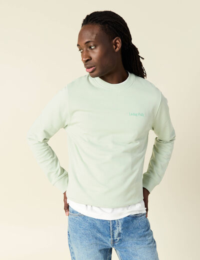 Sweat manches longues vert clair homme