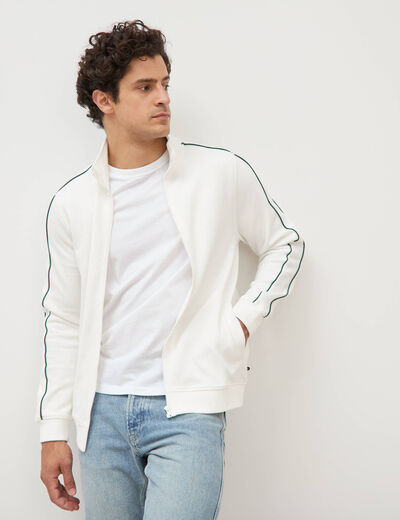Gilet manches longues col montant ecru homme