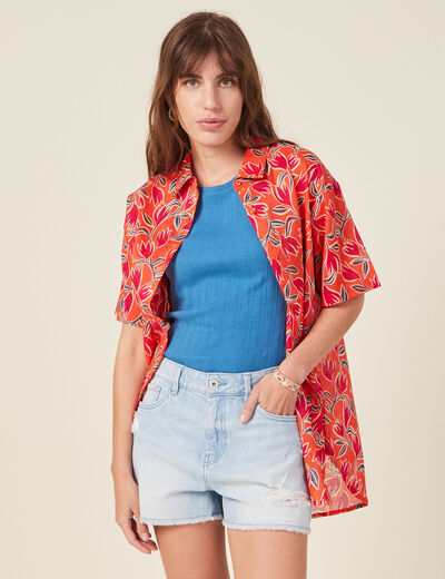 Chemise éco-responsable orange femme