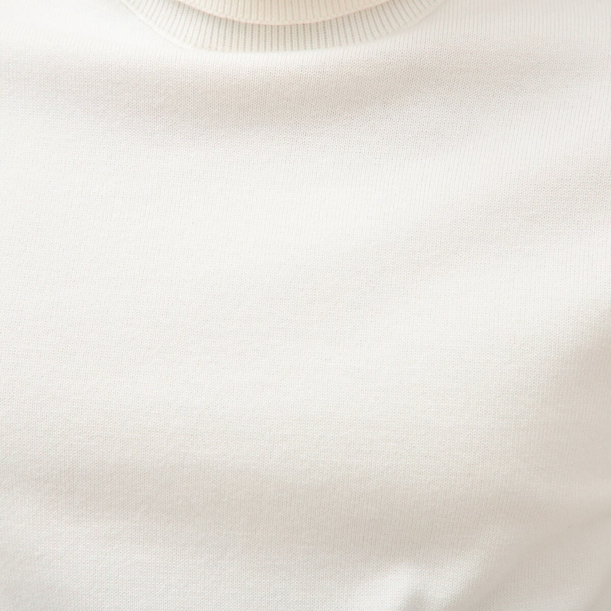 Pull fin col montant manches longues ecru homme