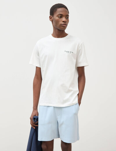 T-shirt en coton ecru homme