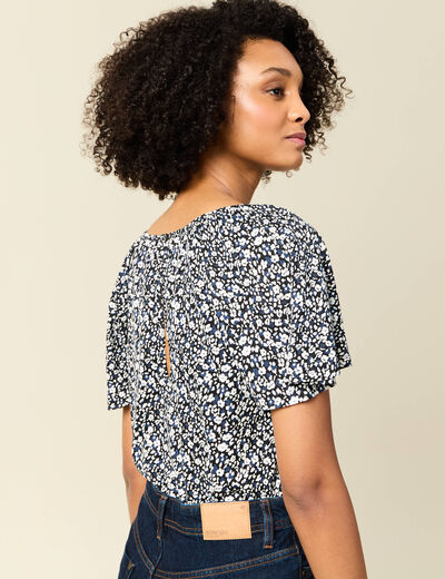 T-shirt manches courtes bleu femme