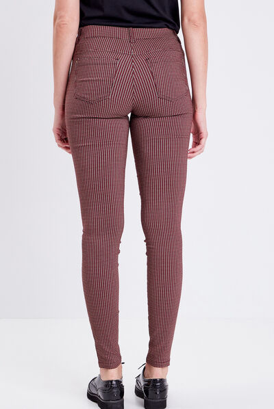 Pantalon skinny bordeaux femme