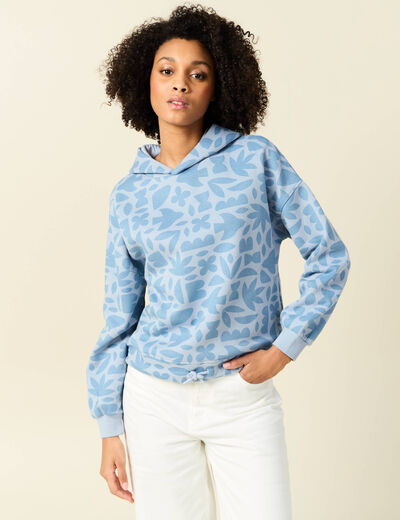 Sweat à capuche bleu ciel femme