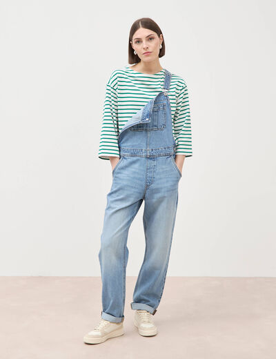 Salopette en jean denim stone femme