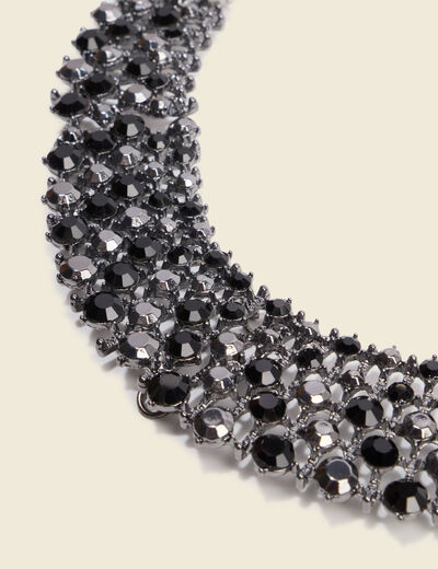 Collier avec strass noir femme