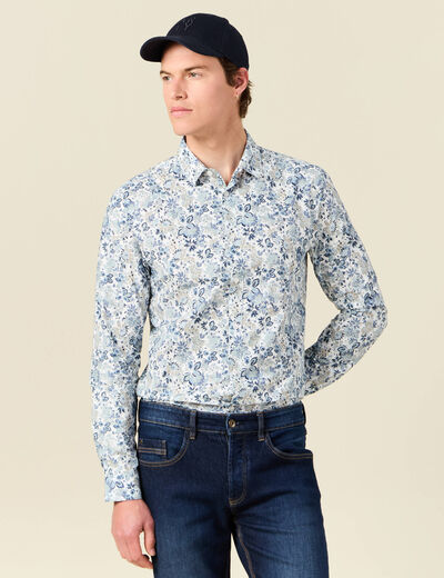 Chemise à manches longues blanc homme