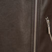 Perfecto manches longues similicuir marron fonc&eacute; femme