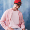 Chemise boyfriend en coton rose homme