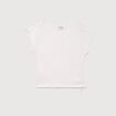T-shirt col bateau manches courtes ecru femme