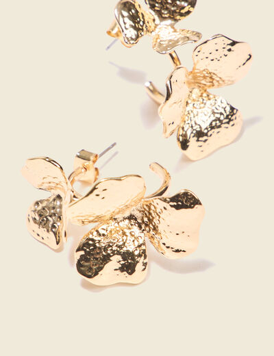 Boucles d'oreilles pendantes couleur or femme