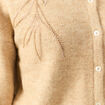 Gilet manches longues col rond creme femme