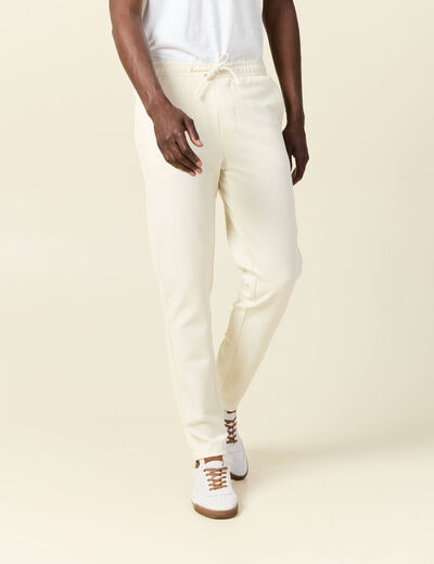 Pantalon chino jogger ecru homme