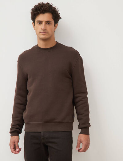 Sweat manches longues marron homme