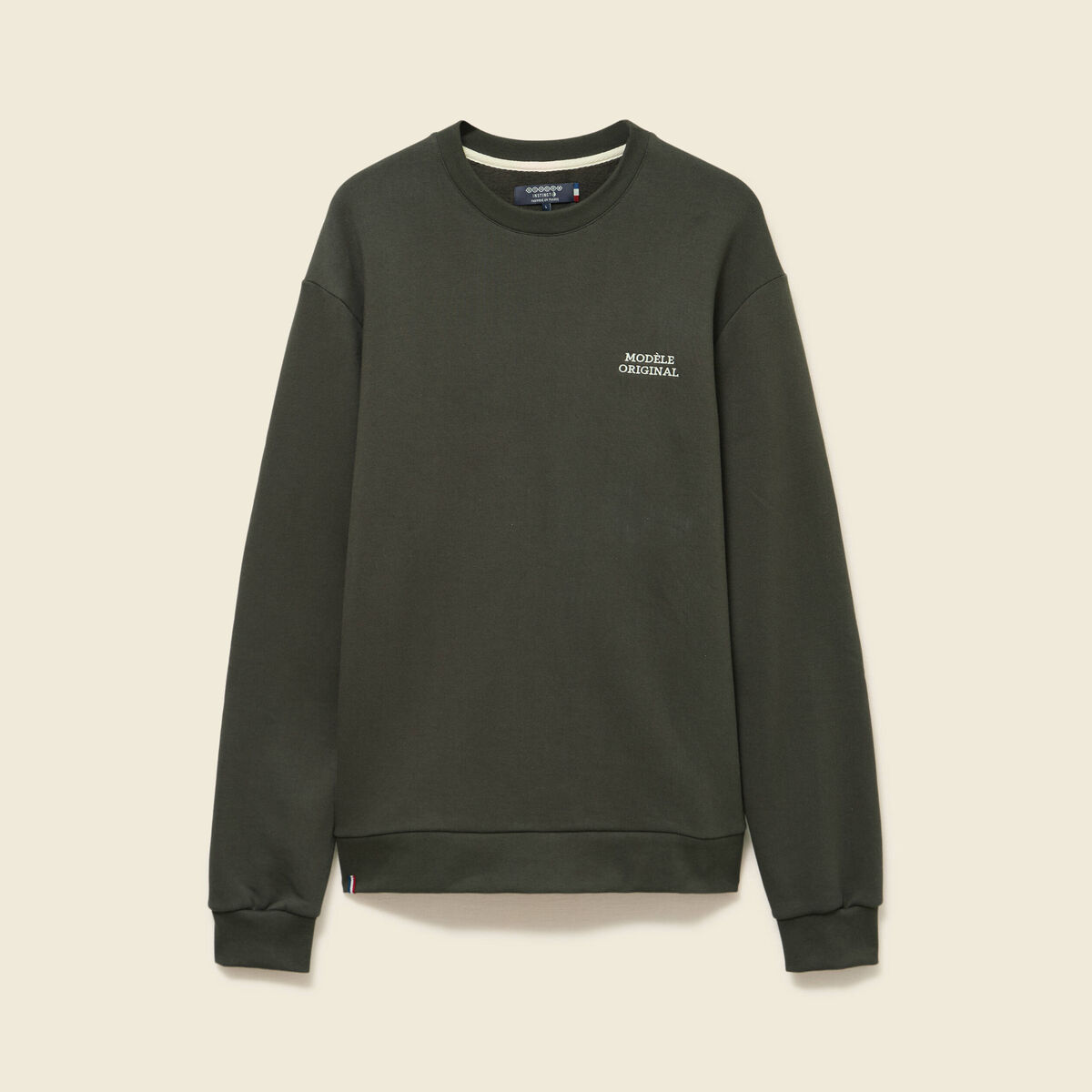 Sweat manches longues vert kaki homme