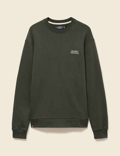 Sweat manches longues vert kaki homme