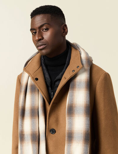 Écharpe à franges marron homme
