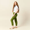 Pantalon carotte fluide vert olive femme
