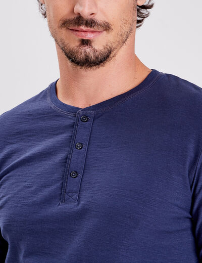 T-shirt manches longues bleu marine homme