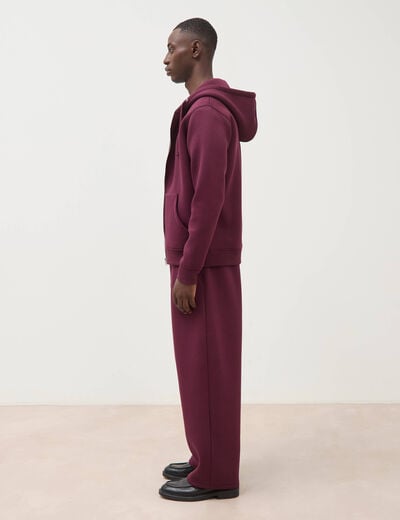 Sweat ample &agrave; capuche manches longues prune homme