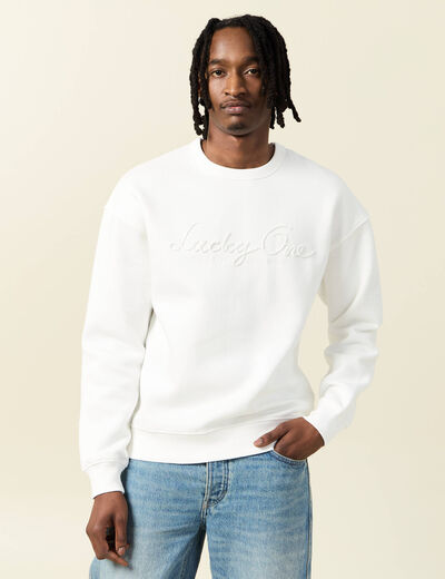 Sweat manches longues ecru homme