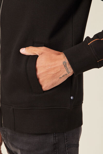 Gilet zippé col montant noir homme