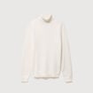 Pull fin col montant manches longues ecru homme