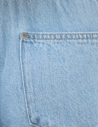 Jeans large taille standard en coton denim bleach femme