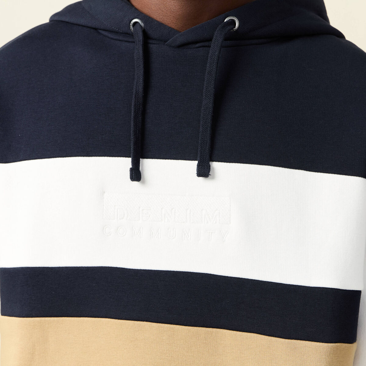 Sweat à capuche 1 poche bleu marine homme